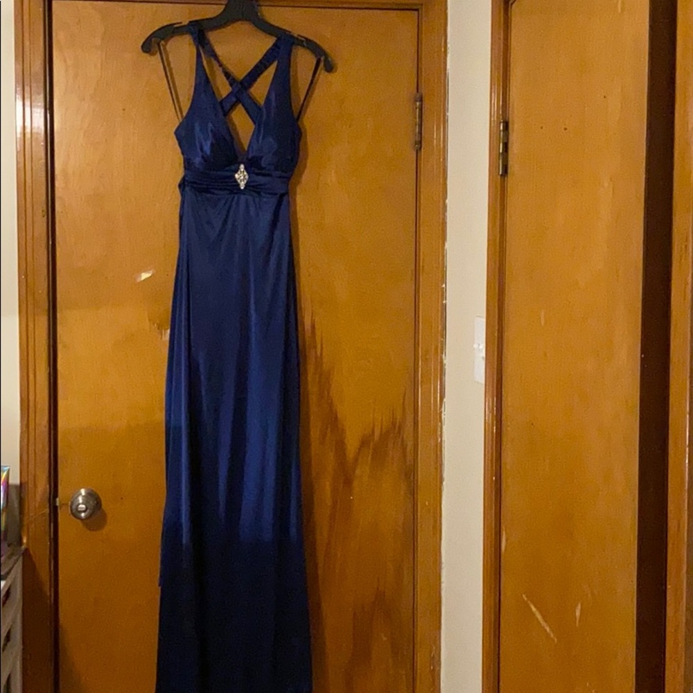 Navy blue long dress